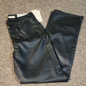 Black Boot Cut Leather Pants